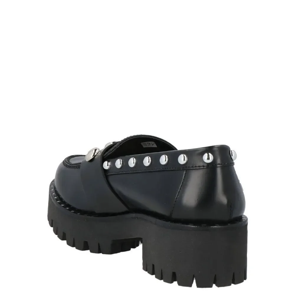Black Studded Loafers